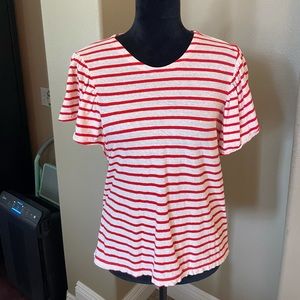 Madewell beige and red women’s blouse